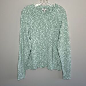 J.CREW Beach Sweater Women Large Green Pullover NEW Cotton Blend BQ689